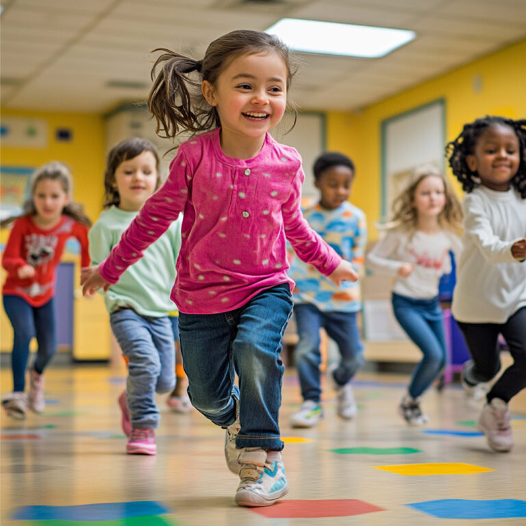 children engaging physical activity classroom